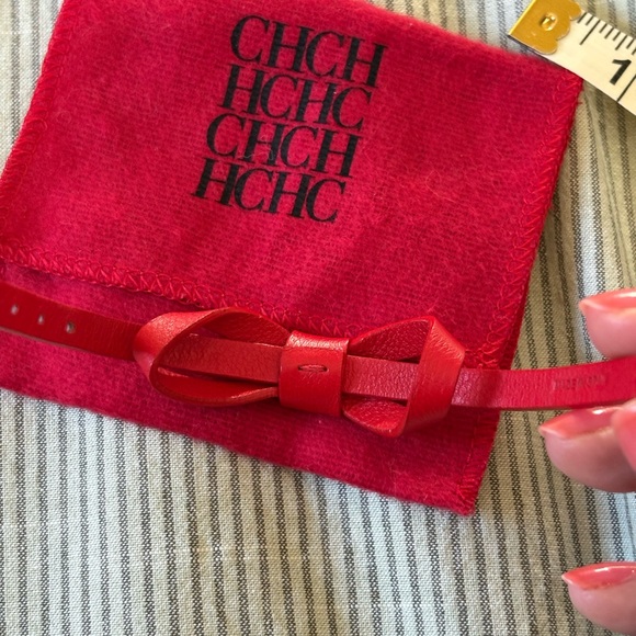 Carolina Herrera Red Leather bracelet cuff - Picture 6 of 6